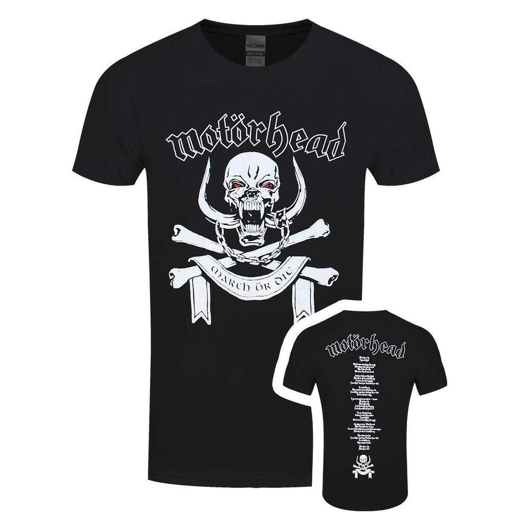 Motorhead March Or Die Lyrics Mens Black Tshirt 2 Sided